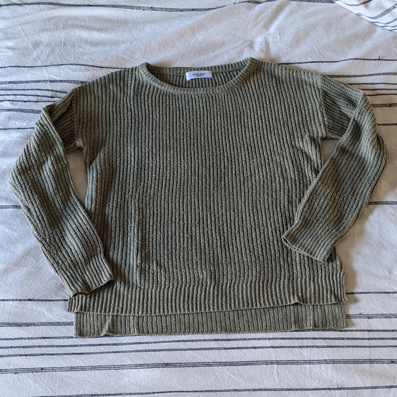 Carly Jean Los Angeles Sweaters - Olive Green Knit Sweater